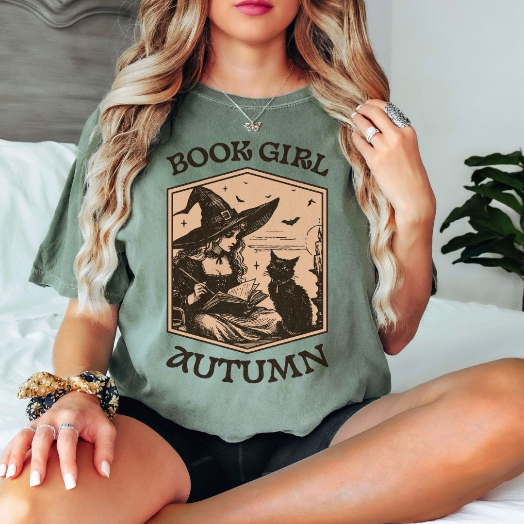 Book Girl Autumn Comfort Colors T-shirt
